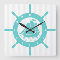 Aquamarin- und Weißschiff-Rad und -Streifen