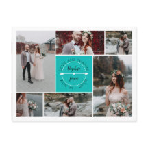 Aquamarin Vielen Dank für Ihre Hochzeit Foto Colla