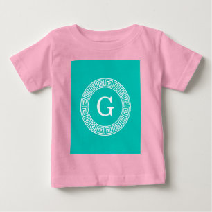 Aquamarin, was für ein erstes Monogramm des griech Baby T-shirt
