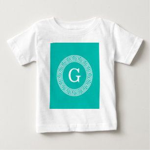 Aquamarin, was für ein erstes Monogramm des griech Baby T-shirt