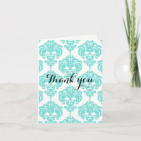 Aquamarin & weiß Damask Chic Modern Elegant Vielen