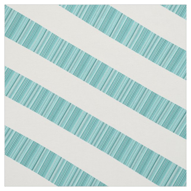 Aquamarin-weiß-diagonal Moderne Streifen Stoff (Muster)
