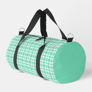 Aquamarin Weiß Karomuster Klein Duffle Bag
