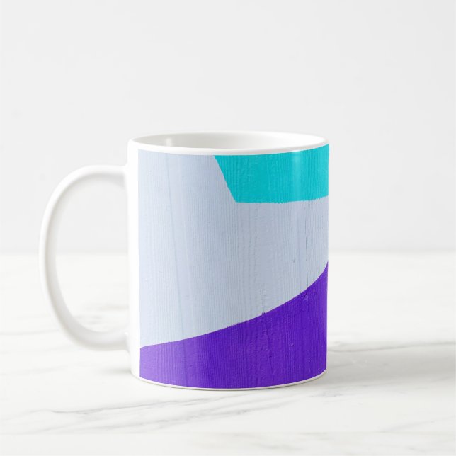 Aquamarin, weiß und lila kaffeetasse (Links)