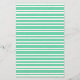 Aquamarin Weiße Streifen Muster Briefpapier