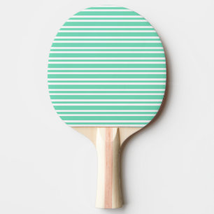 Aquamarin Weiße Streifen Muster Tischtennis Schläger