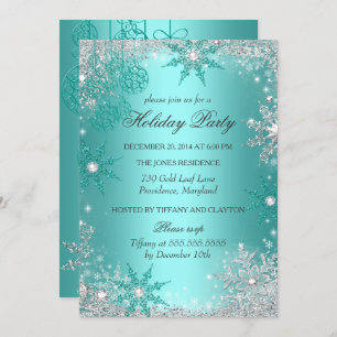 Aquamarin Winter Wonderland Weihnachtsfeier 3 Einladung