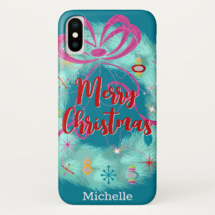 Aquamarin Wreath Retro Weihnachten Case-Mate iPhone Hülle
