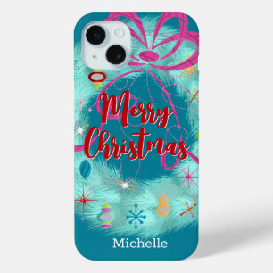 Aquamarin Wreath Retro Weihnachten Case-Mate iPhone Hülle