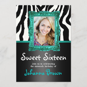 Aquamarin Zebra - Foto - Sweet 16 Einladung