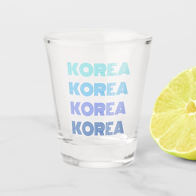 Aquamarin zu Blue Korea Soju Schnapsglas (Vorderseite)