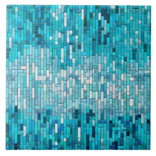 Aquamarine Abstrakt Mosaik Kunst, Dichtung und Mus Fliese