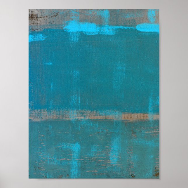 aquamarine Abstrakte Kunst Poster (Vorne)