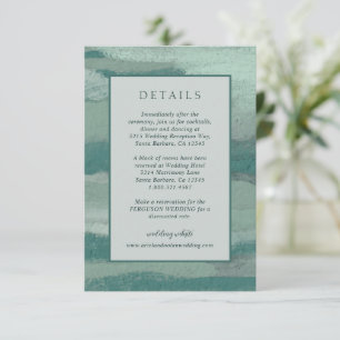 Aquamarine abstrakte Küste Chic Moderne Hochzeit Begleitkarte