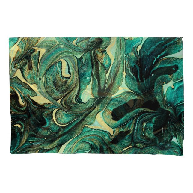 Aquamarine Acrylfarben: abstrakter Hintergrund. Kissenbezug (Vorderseite)