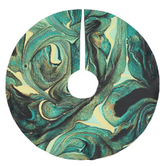 Aquamarine Acrylfarben: abstrakter Hintergrund. Polyester Weihnachtsbaumdecke