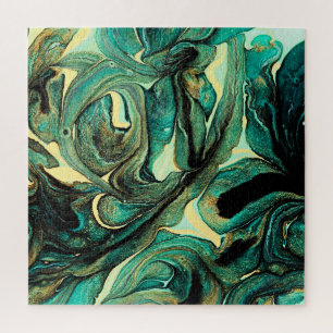 Aquamarine Acrylfarben: abstrakter Hintergrund. Puzzle