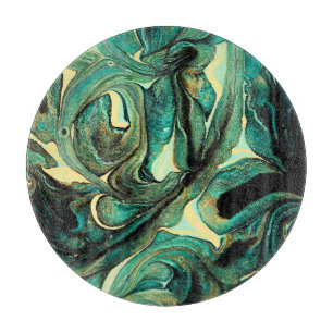 Aquamarine Acrylfarben: abstrakter Hintergrund. Schneidebrett