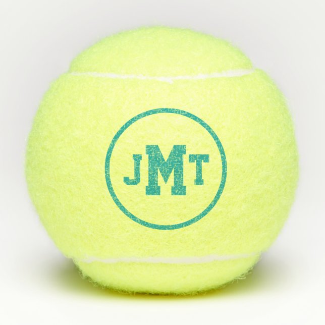 Aquamarine All-American Monogram Tennis Balls Tennisbälle (Vorderseite)