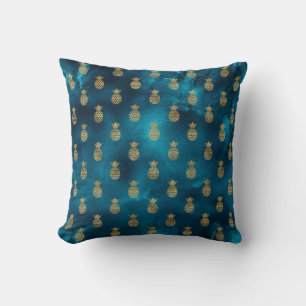 Aquamarine Ananas Eleganter Chic Kissen