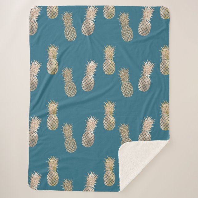 Aquamarine Ananas Sherpadecke (Vorderseite)