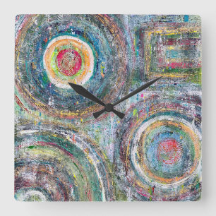 Aquamarine, angetriebene Wall-Uhr Quadratische Wanduhr