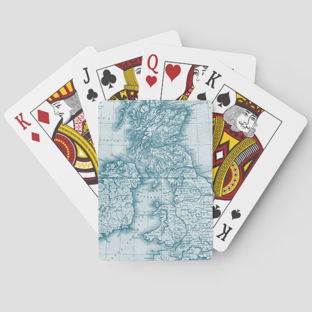 Aquamarine antike Spielkarten der  Welt (Rückseite)