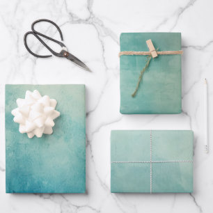 Aquamarine Aqua Green Textur Geschenkpapier Set
