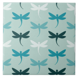 Aquamarine Aqua Kleine Libelle Dekorative Keramik Fliese