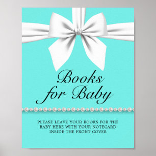 Aquamarine Aqua Tiffany Baby Showbücher für Baby Poster
