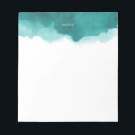 Aquamarine Aquarellfarbensymbole Personalisierter  Notizblock<br><div class="desc">Aquamarines Watercolor Splash Personalisiert Notepad. Modernes und stilvolles Notizblock mit aquamariner Aquarellprägung. Personalisieren Sie Ihre persönlichen Daten,  indem Sie Ihre eigenen Daten hinzufügen.</div>