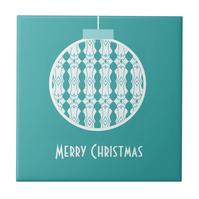 Aquamarine Art Deco Fliese (Vorderseite)