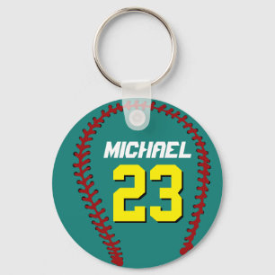 Aquamarine Baseball Keychain für Sportfans oder Sp Schlüsselanhänger