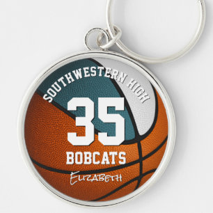 aquamarine Basketball-Girls Mannschaftsmännername Schlüsselanhänger