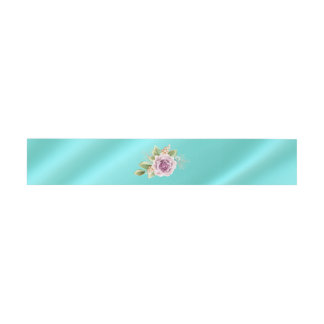 Aquamarine Bauchband mit Rose Einladungsbanderole