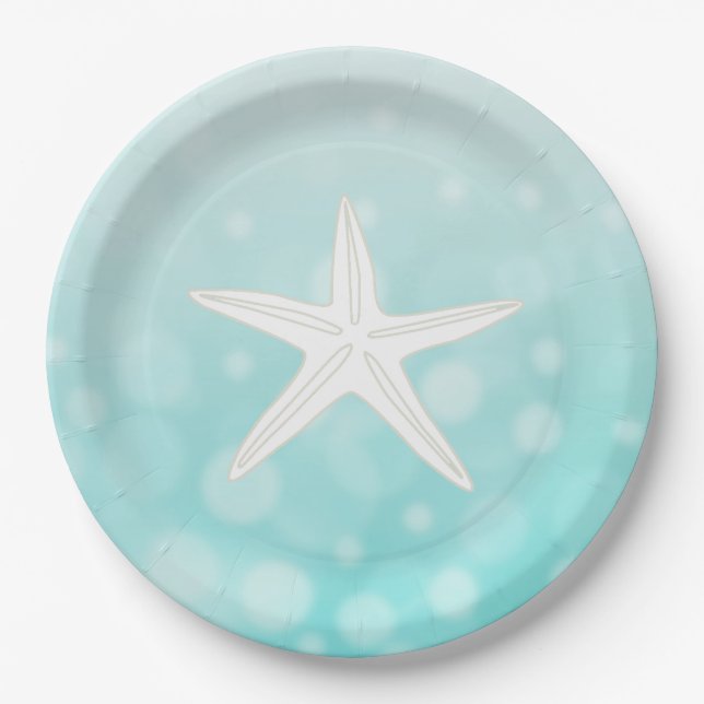 Aquamarine Beach Themed Starfish Paper Teller (Vorderseite)