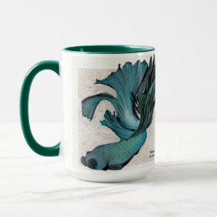 Aquamarine Betta Fische personalisieren große Kaff Tasse