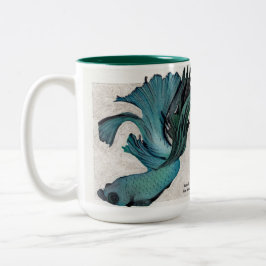 Aquamarine Betta Fische personalisieren große Kaff Zweifarbige Tasse