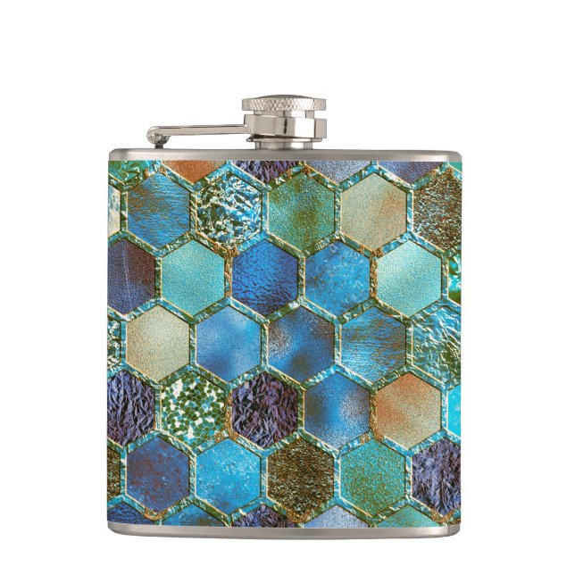 Aquamarine Bienenwabe des Flachmann (Vorderseite)