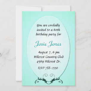 Aquamarine Birthday Invitation Einladung
