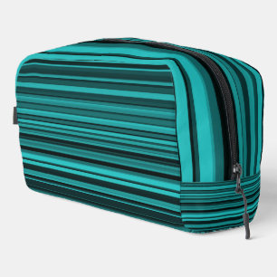 Aquamarine Black Stripes Toilettenbeutel Waschbeutel