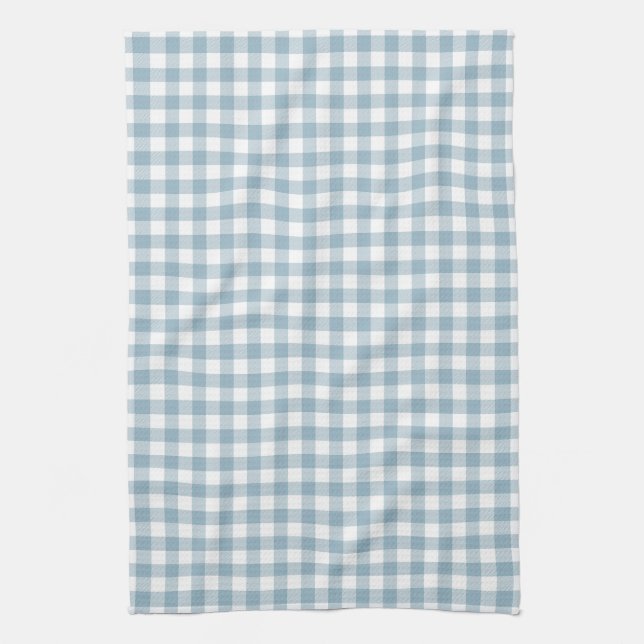 Aquamarine-Blau-Gingham-Muster-Geschirrtücher Handtuch (Vertikal)