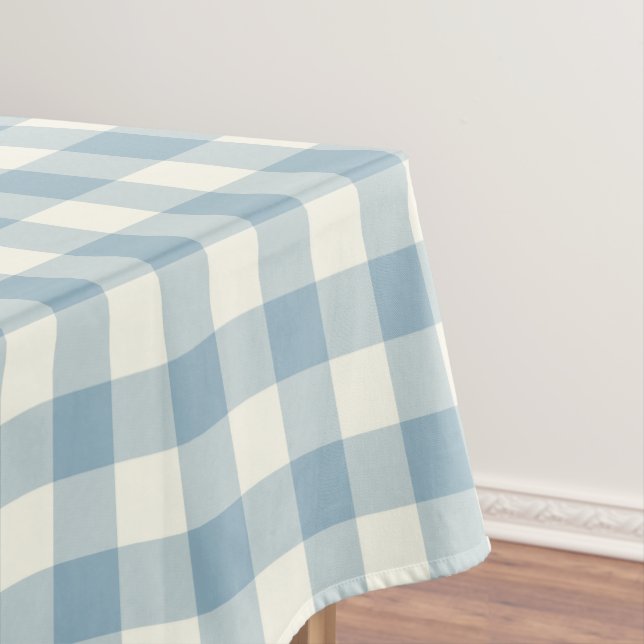 Aquamarine-Blau-Gingham-Muster-Karo-Tischdecke Tischdecke (Beispiel)