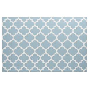 Aquamarine-Blau-Marokkaner Quatrefoil Stoff