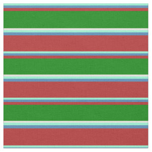 Aquamarine, blau, rot, grün und beige gefärbt stoff