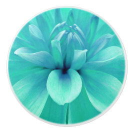 Aquamarine blaue Blume Keramikknauf
