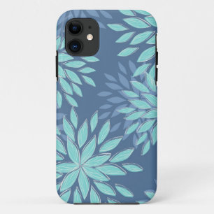 Aquamarine blaue Blüten-abstrakter Kasten iPhone5 Case-Mate iPhone Hülle