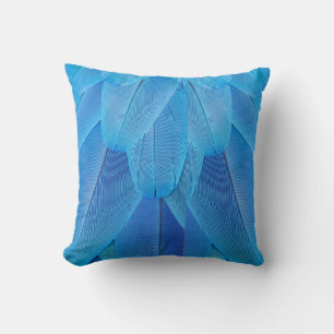 Aquamarine blaue Federn des Macaw Parrot Kissen