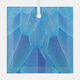 Aquamarine blaue Federn des Macaw Parrot Ornament Aus Glas