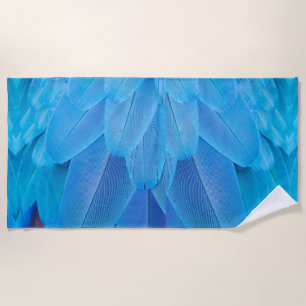 Aquamarine blaue Federn des Macaw Parrot Strandtuch